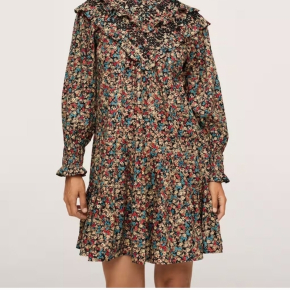 Nwt Mango floral print embroidered dress - Picture 10 of 10